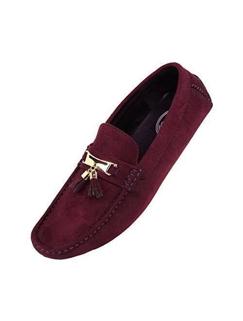 Amali Dyer Moccasins for Men – Mens Microfiber Tassel Driving Dress Shoes Moccasins Slippers Slip on Shoes Men Driving Casual Moccasin Loafer