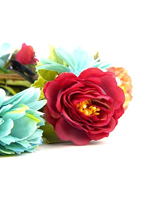 Cixicm Flower Crown Floral Headpiece Floral Crown Flower Floral Wreath Headband Adjustable Headband Adjustable Wreath Halo Crown For Beach Party Festival Flower Headbands