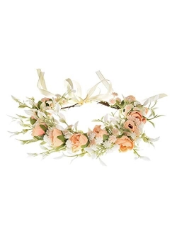 Floral Fall Camellia Flower Crown Rose Headpiece Wedding Bridal Flower Girl Halo Maternity Photo Props FL-03