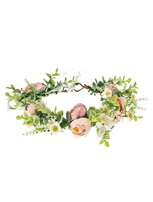 Floral Fall Camellia Flower Crown Rose Headpiece Wedding Bridal Flower Girl Halo Maternity Photo Props FL-03