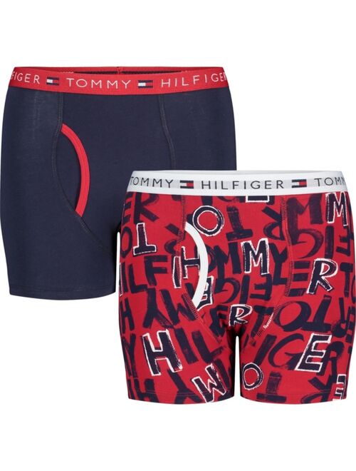 Tommy Hilfiger Big Boys Brush Logo Boxer Briefs, Pack of 2