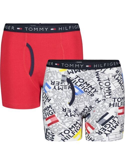 Tommy Hilfiger Big Boys Toss Print Boxer Briefs, Pack of 2