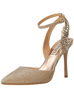 Blanca Pointed-toe Slingback Heel with Crystal-adorned Buckle Ankle Strap Sandals