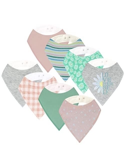 MODERN BABY 8 Pack Bandana Bibs for Boys ​Drooler Baby Bibs Soft Absorbent