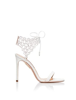 Aquazzura Crystal Mesh Web Sandal 105