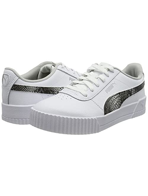 PUMA Women's Carina Snake Court Sneakers White