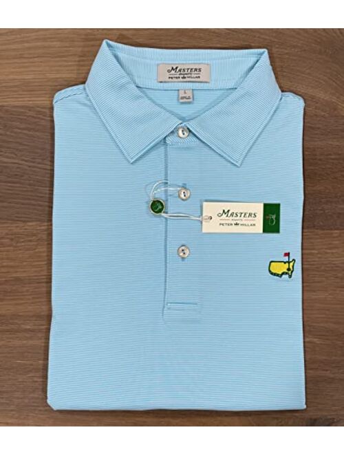 PETER MILLAR 2022 Masters Men's Performance Tech Micro Stripe Golf Shirt Polo - Blue