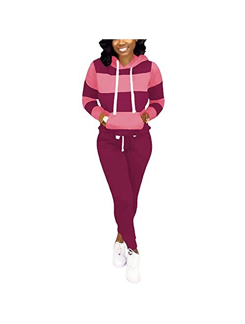 Nimsruc Womens 2 Piece Outfits Casual Sweatsuits Pants Set