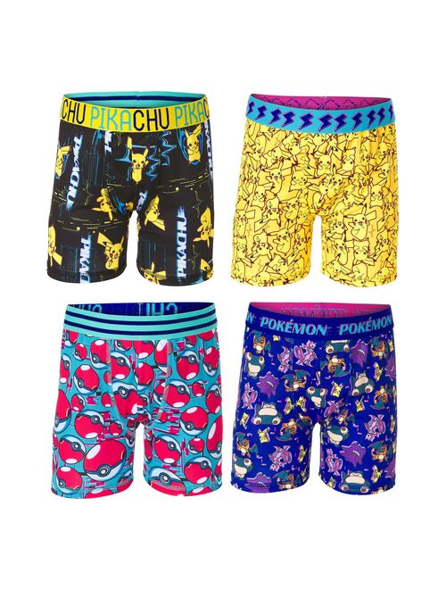 Boys 6-10 Pokemon 4-Pack Cool Yarn Boxer Briefs