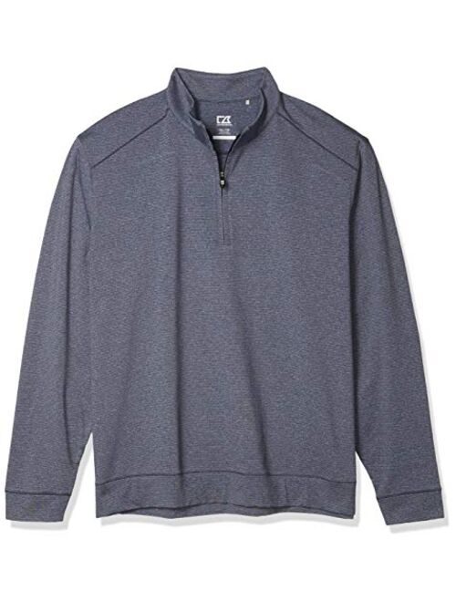 Cutter & Buck Men's Soft, Performance, Subtle Stripe Shoreline Half-Zip Pullover