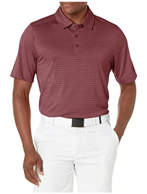 Cutter & Buck Men's Moisture Wicking Textured Cascade Melange Stripe Polo Shirt