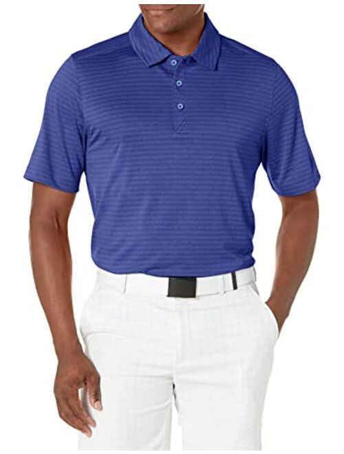 Cutter & Buck Men's Moisture Wicking Textured Cascade Melange Stripe Polo Shirt