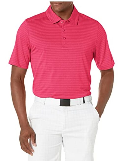 Cutter & Buck Men's Moisture Wicking Textured Cascade Melange Stripe Polo Shirt