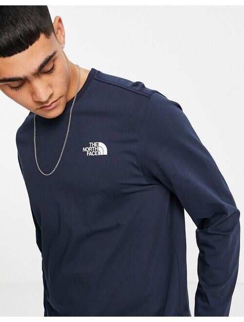 The North Face Easy long sleeve t-shirt in navy