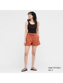 Linen-Cotton 2-tuck Shorts