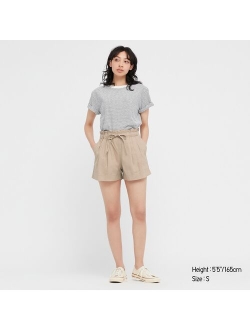 Linen-Cotton 2-tuck Shorts