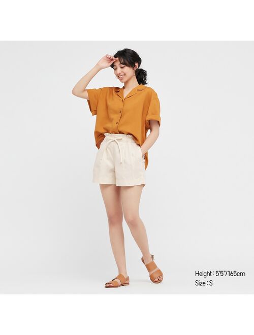 UNIQLO Linen-Cotton 2-tuck Shorts