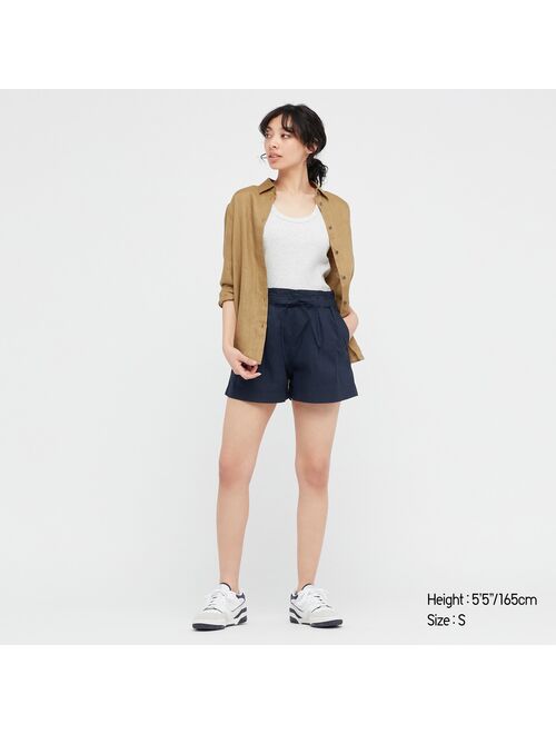 UNIQLO Linen-Cotton 2-tuck Shorts