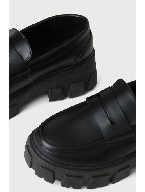 Lulus Illyria Black Platform Loafers