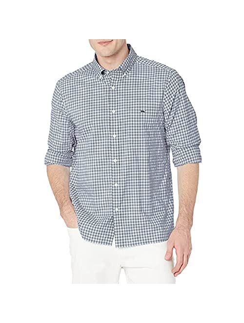 vineyard vines Men's Classic Fit Gingham On-The-Go Performance Shirt