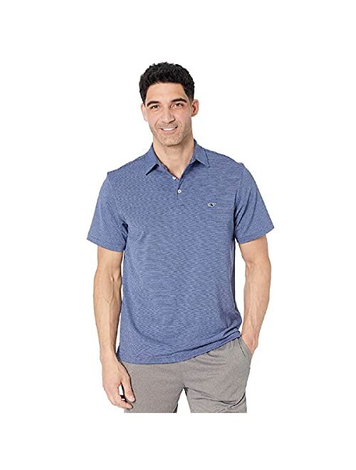 vineyard vines Men's St. Jean Short Sleeve Stripe Sankaty Polo