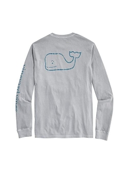 Men's Long-Sleeve Garment Dyed Vintage Whale Pocket T Shirt