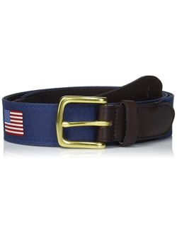 Men's Leather American Flag Club Belt
