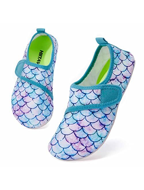 HIITAVE Kids Water Shoes Quick Dry Swim Barefoot Beach Non-Slip Aqua Pool Socks for Boys & Girls Toddler