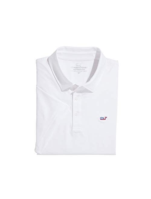 vineyard vines Men's St Kitts Solid Short Sleeve Sankaty Americana Polo