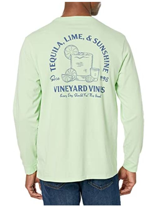 vineyard vines Men's Long-Sleeve Tequila Lime & Sunshine Slub Pocket Tee