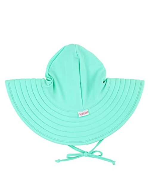 RuffleButts® Baby/Toddler Girls UPF 50+ Sun Protective Wide Brim Swimwear Sun Hat