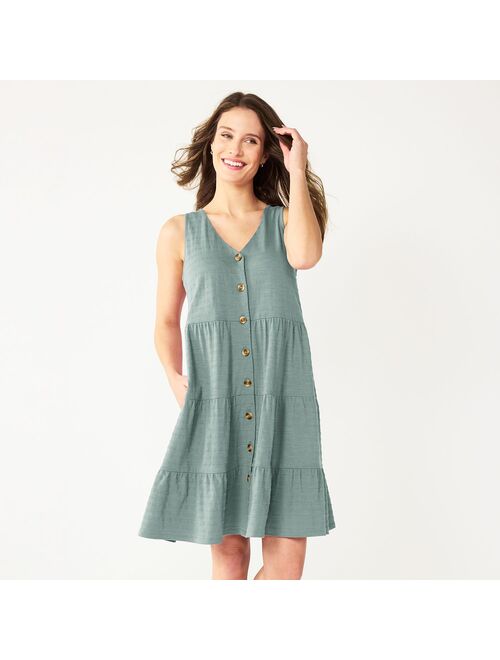 Women's Sonoma Goods For Life Sleeveless Tiered Knit Dress