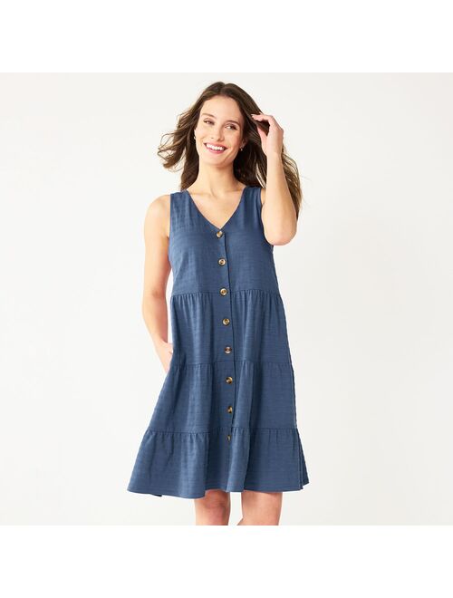 Women's Sonoma Goods For Life Sleeveless Tiered Knit Dress