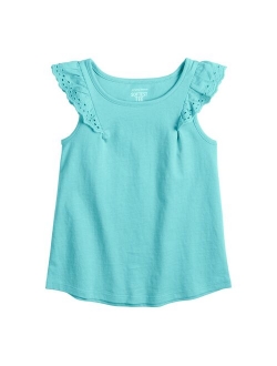 Toddler Girl Jumping Beans Eyelet Flutter Tee