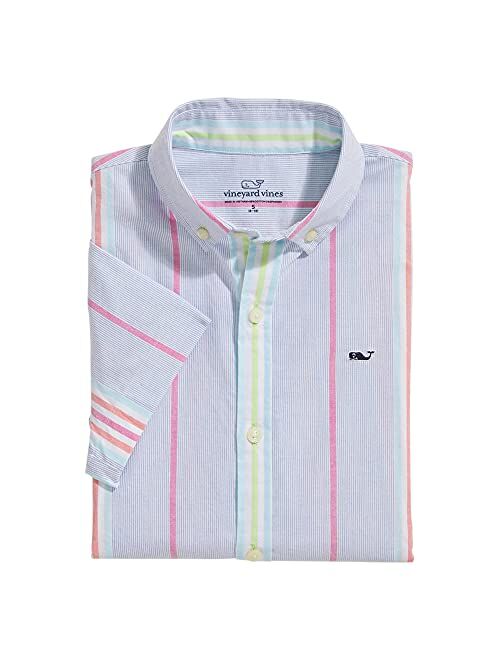 vineyard vines Boys' Milou Stripe Short Sleeve Woven