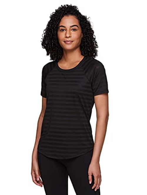 RBX Active Women's Short Sleeve Ventilated Mesh Athletic Performance Workout T-Shirt