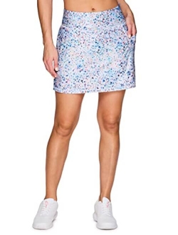 Active Women's Fashion Stretch Knit Flat Front Golf/Tennis Athletic Skort with Attached Bike Short and Pockets