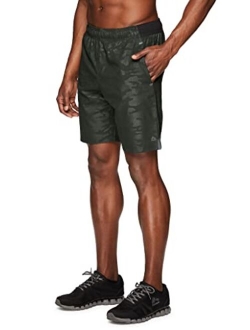 Active Men's 9-Inch Inseam Stretch Woven Athletic Basketball Gym Shorts with Pockets