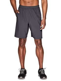 Active Men's 9-Inch Inseam Stretch Woven Athletic Basketball Gym Shorts with Pockets