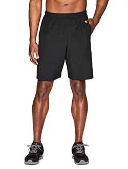 Active Men's 9-Inch Inseam Stretch Woven Athletic Basketball Gym Shorts with Pockets