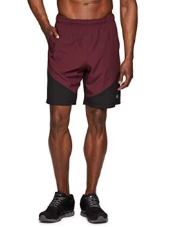 Active Men's 9-Inch Inseam Stretch Woven Athletic Basketball Gym Shorts with Pockets