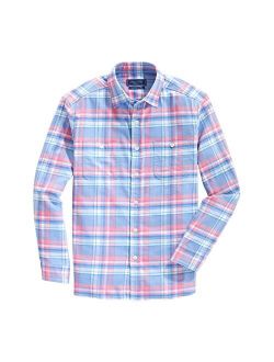 Men's Classic Fit Plaid Island Twill Button-Down Shirt