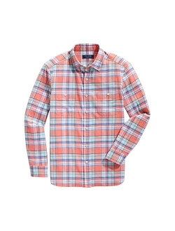 Men's Classic Fit Plaid Island Twill Button-Down Shirt