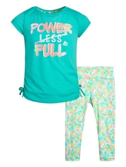 Girls Active Leggings Set - 2 Piece T-Shirt and Capri Leggings (Size: 4-12)