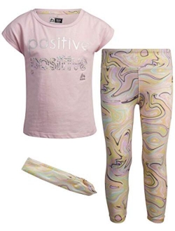 Girls Active Leggings Set - 2 Piece T-Shirt and Capri Leggings (Size: 4-12)