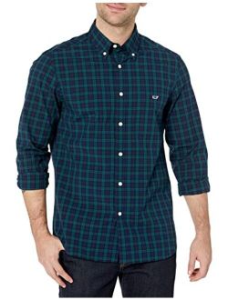 Men's Classic Fit Blackwatch Stretch Cotton Button Down Shirt