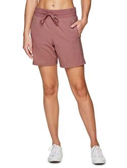 Active Women's Lightweight Breathable Relaxed French Terry Athletic Walking Lounge Shorts