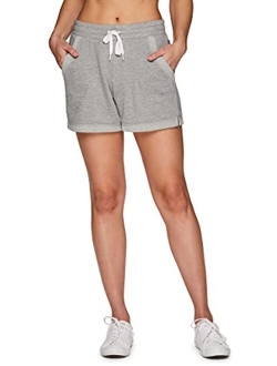 Active Women's Lightweight Breathable Relaxed French Terry Athletic Walking Lounge Shorts