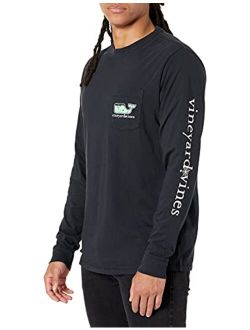 Men's Long-Sleeve Glow-in-The-Dark Frankenwhale Pocket T-Shirt