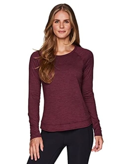 Active Women's Long Sleeve Super Soft Space Dye Workout Running Tee Shirt